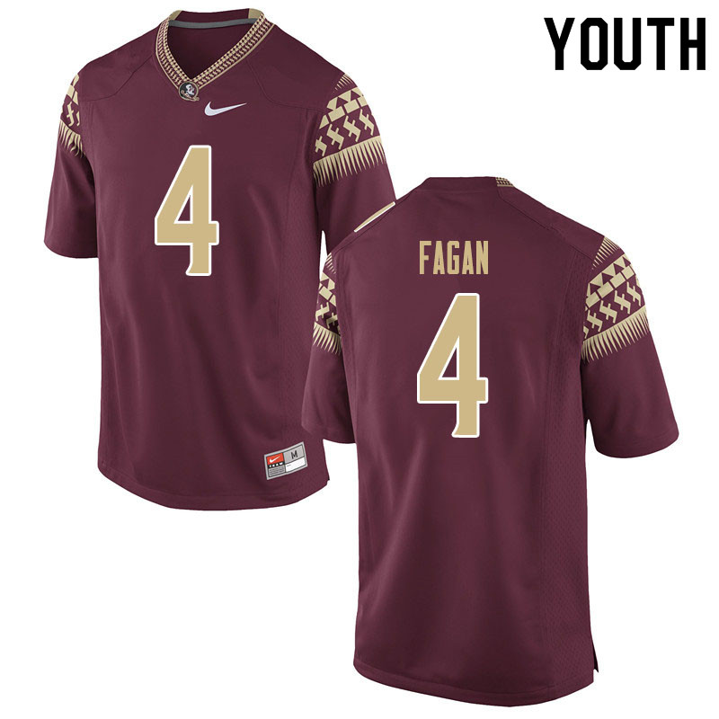 Youth #4 Cyrus Fagan Florida State Seminoles College Football Jerseys Sale-Garnet